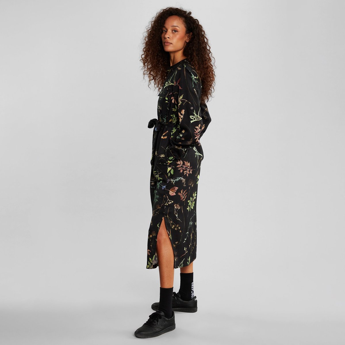Shirt Dress Falsterbo Night Florals Black