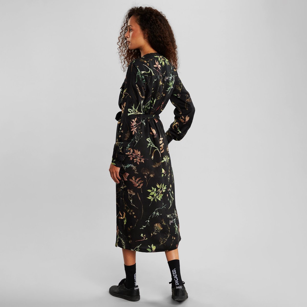 Shirt Dress Falsterbo Night Florals Black