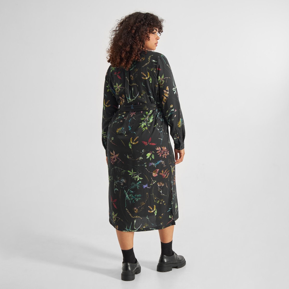 Shirt Dress Falsterbo Night Florals Black