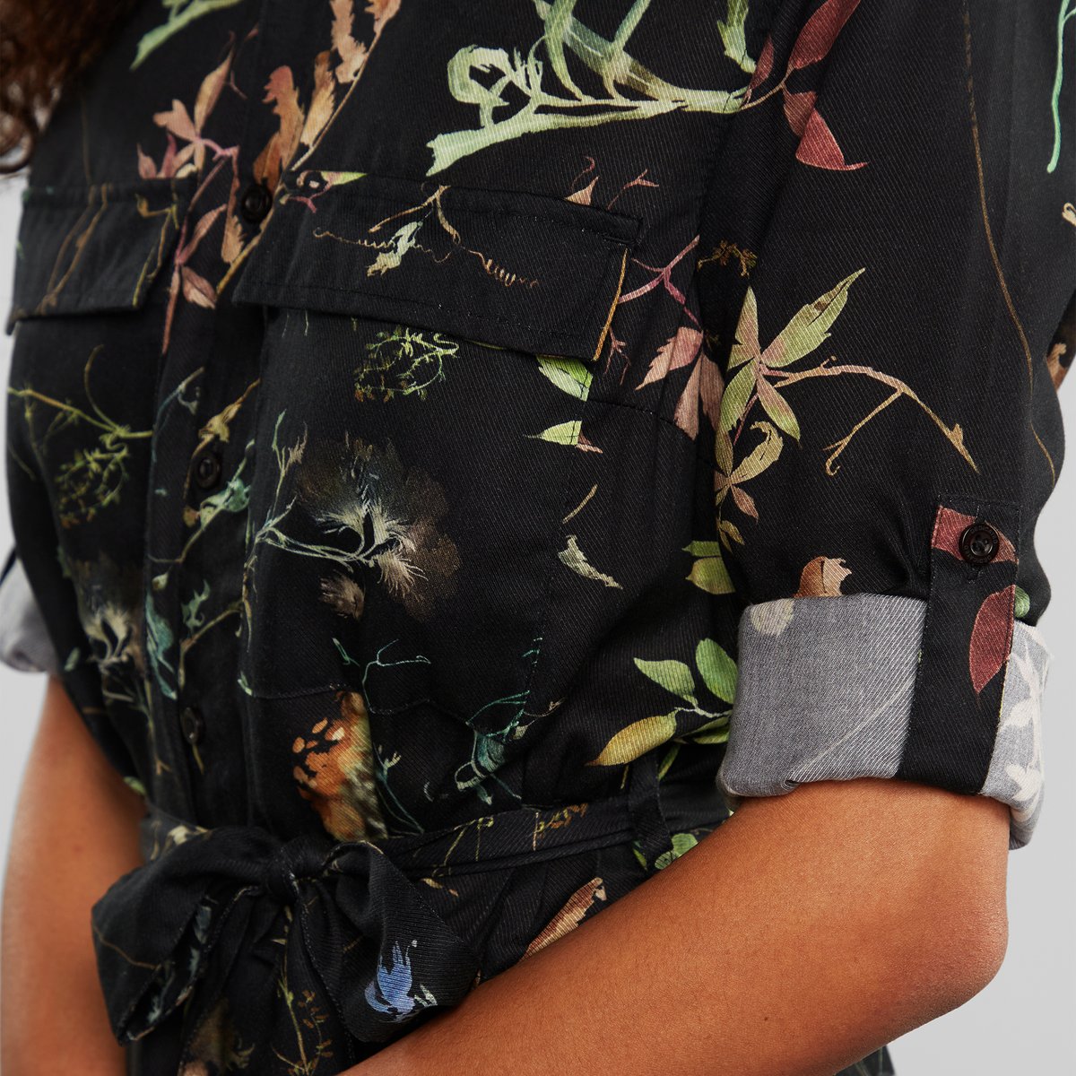 Shirt Dress Falsterbo Night Florals Black