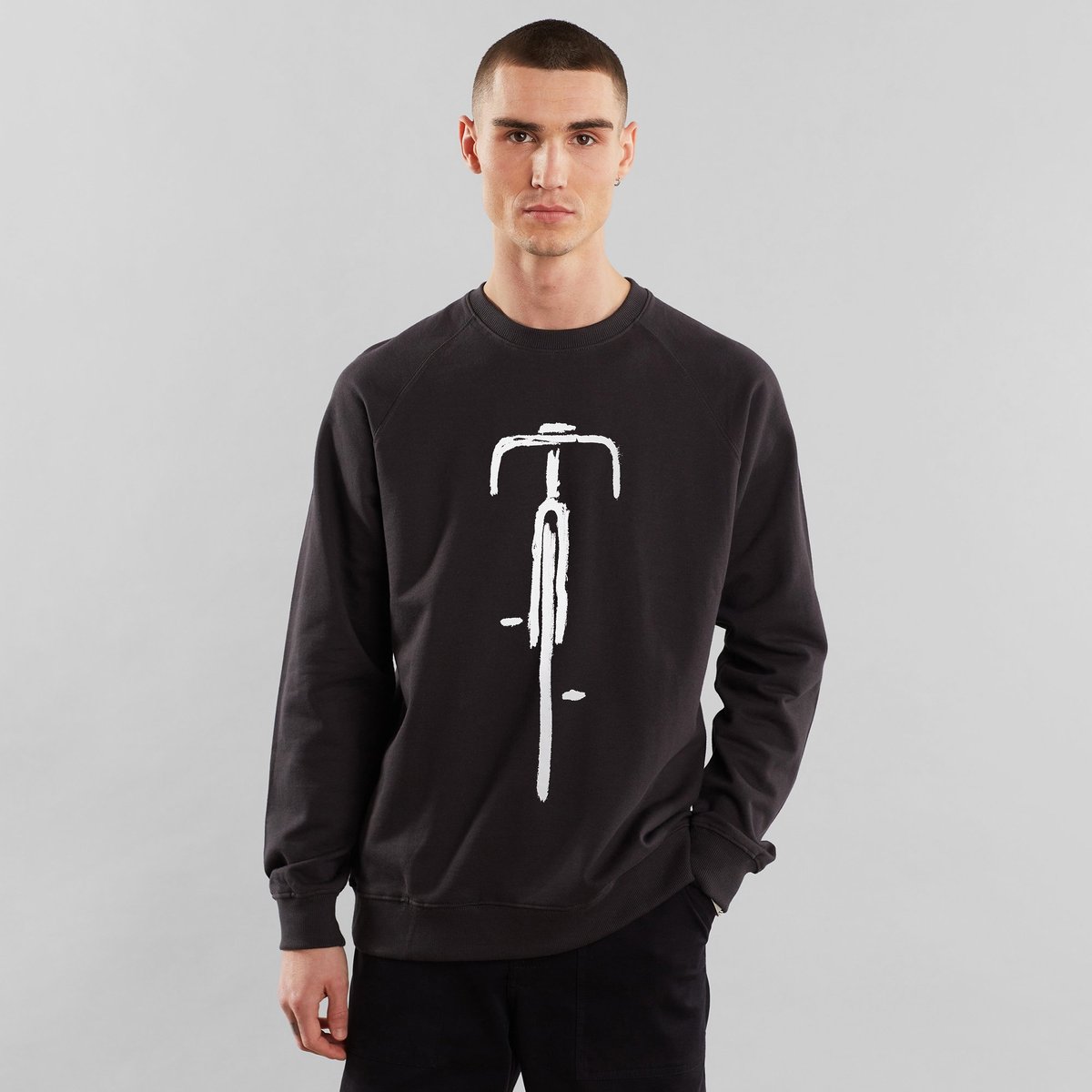 Sweatshirt Malmoe Bike Front Charcoal