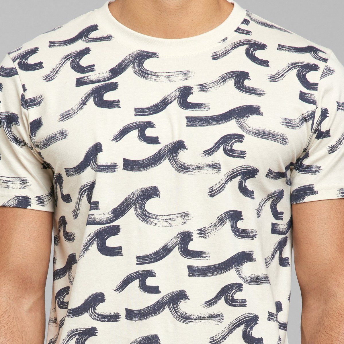 T-shirt Stockholm Brush Waves Oat White