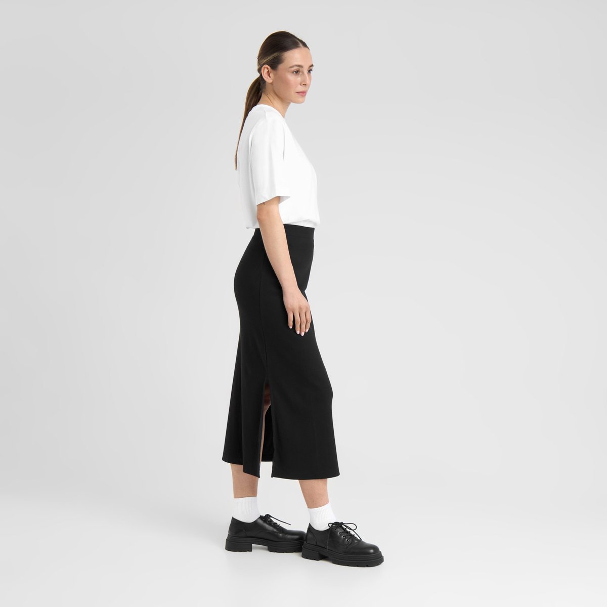 Rib Skirt Kvarnvik Black