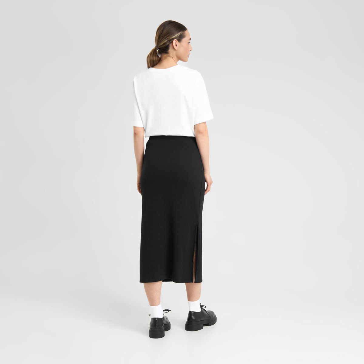 Rib Skirt Kvarnvik Black