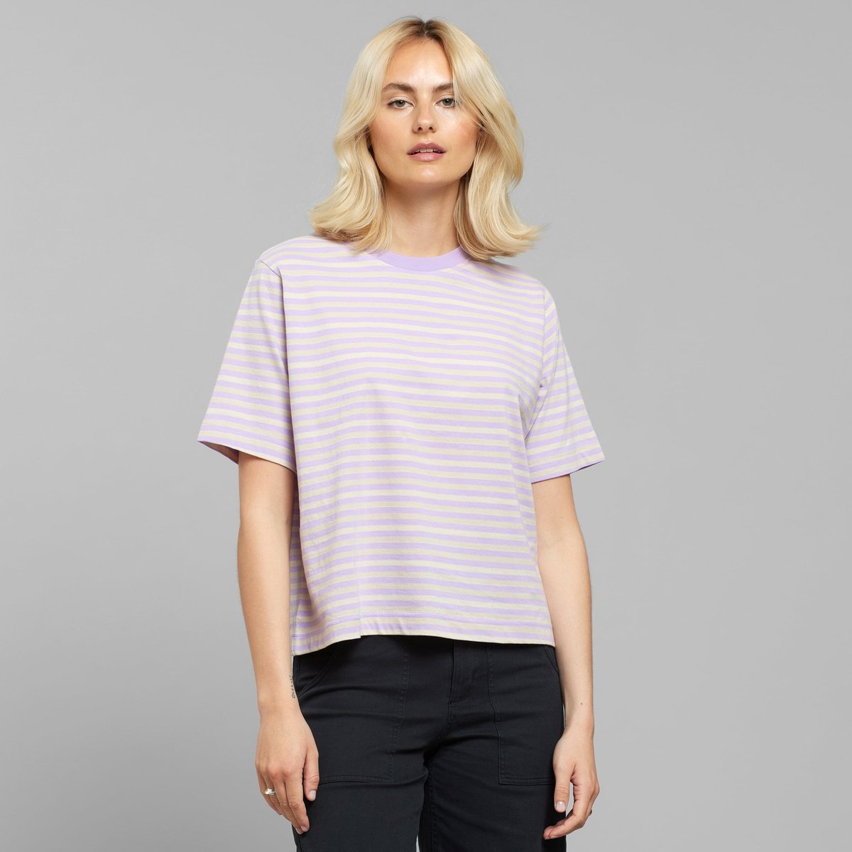 T-shirt Vadstena Rose Purple/Vanilla White