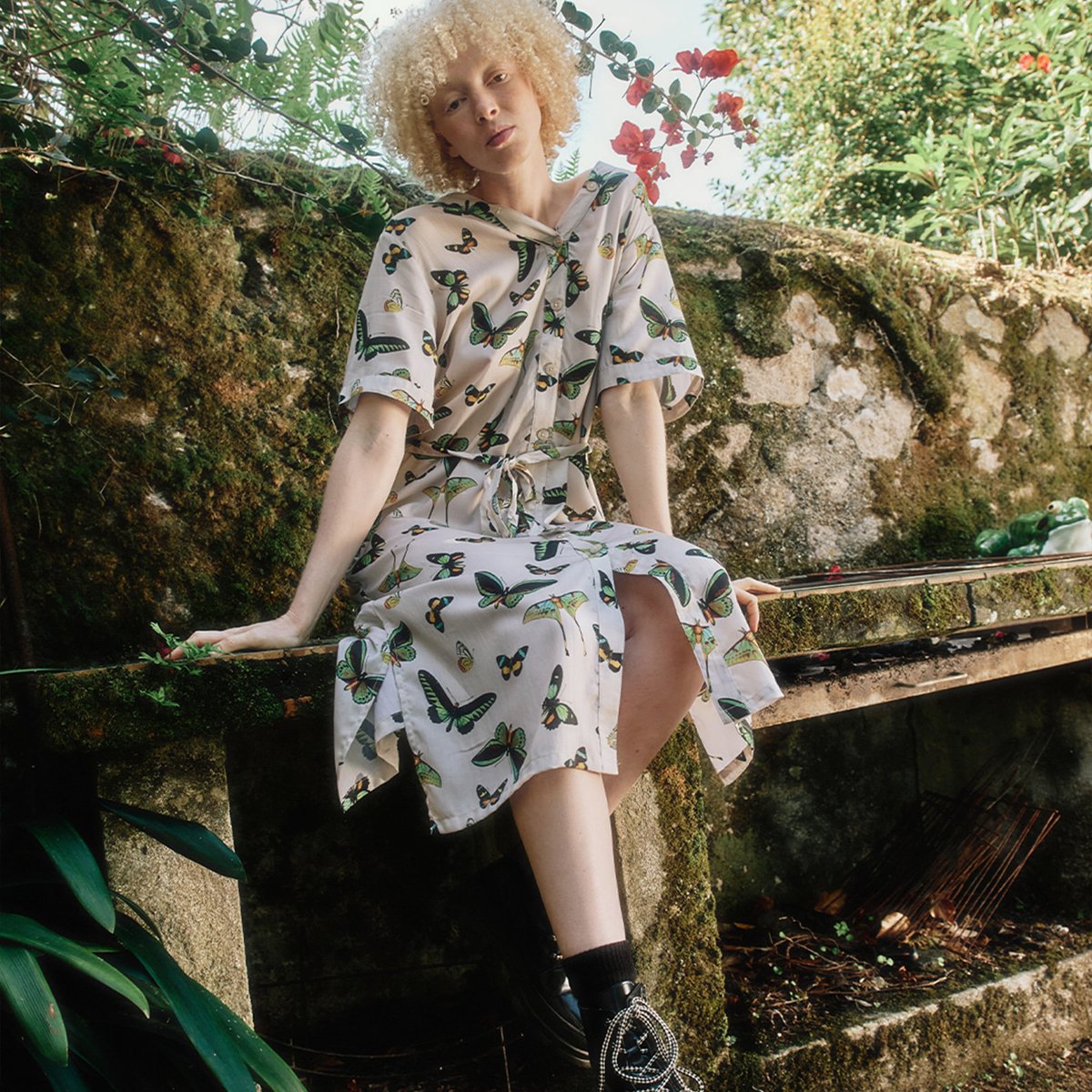 Dress Bornholm Butterfly Oat White