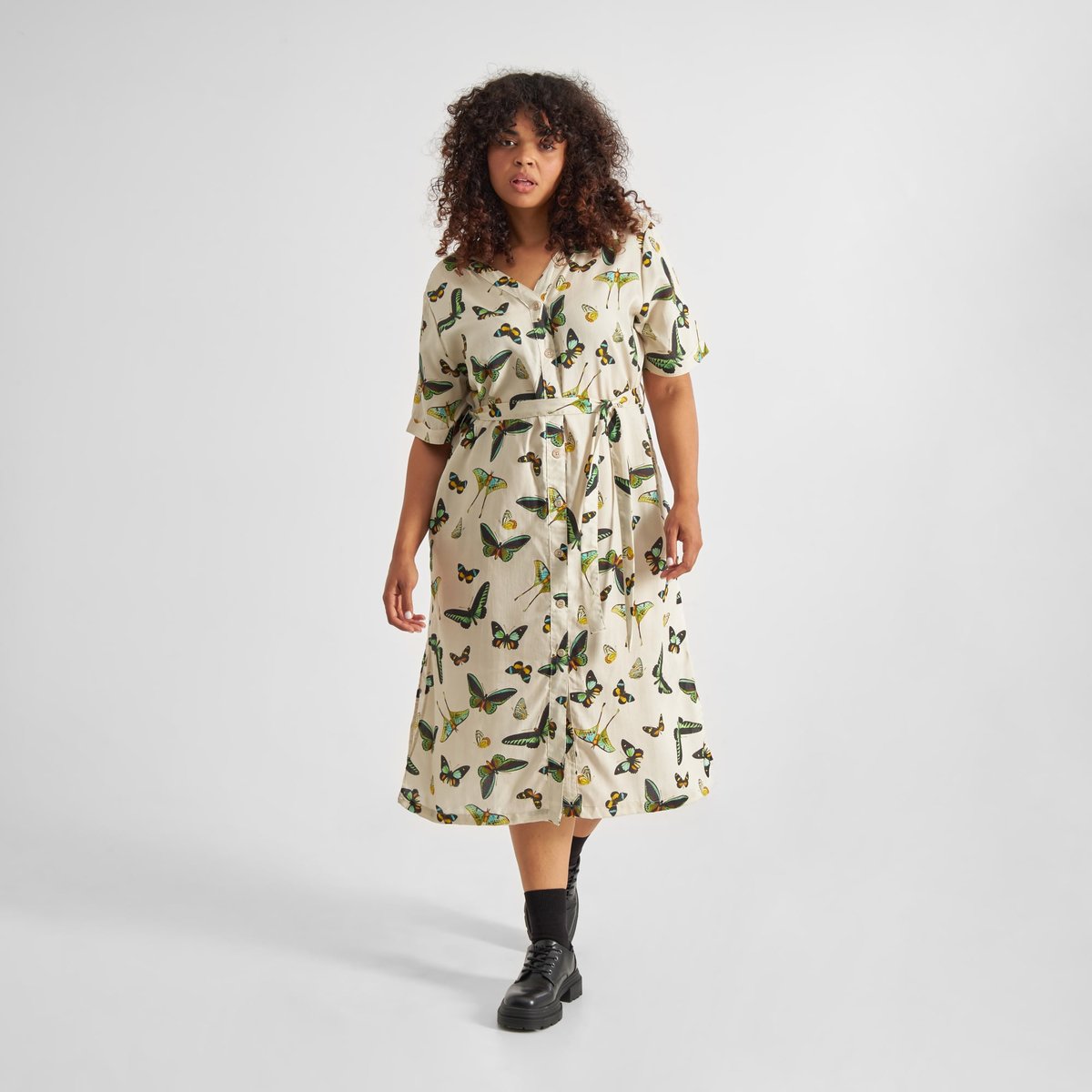 Dress Bornholm Butterfly Oat White