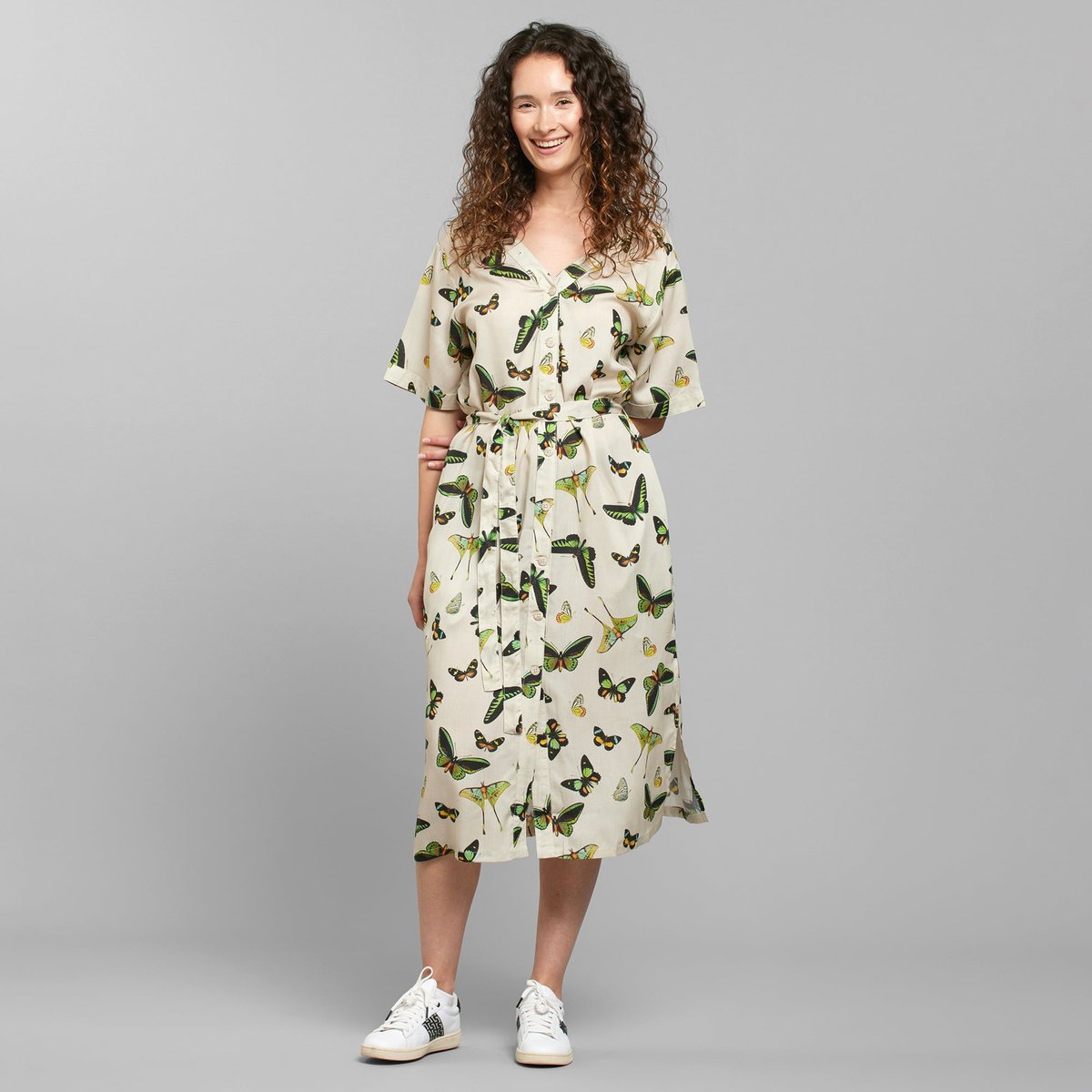 Dress Bornholm Butterfly Oat White