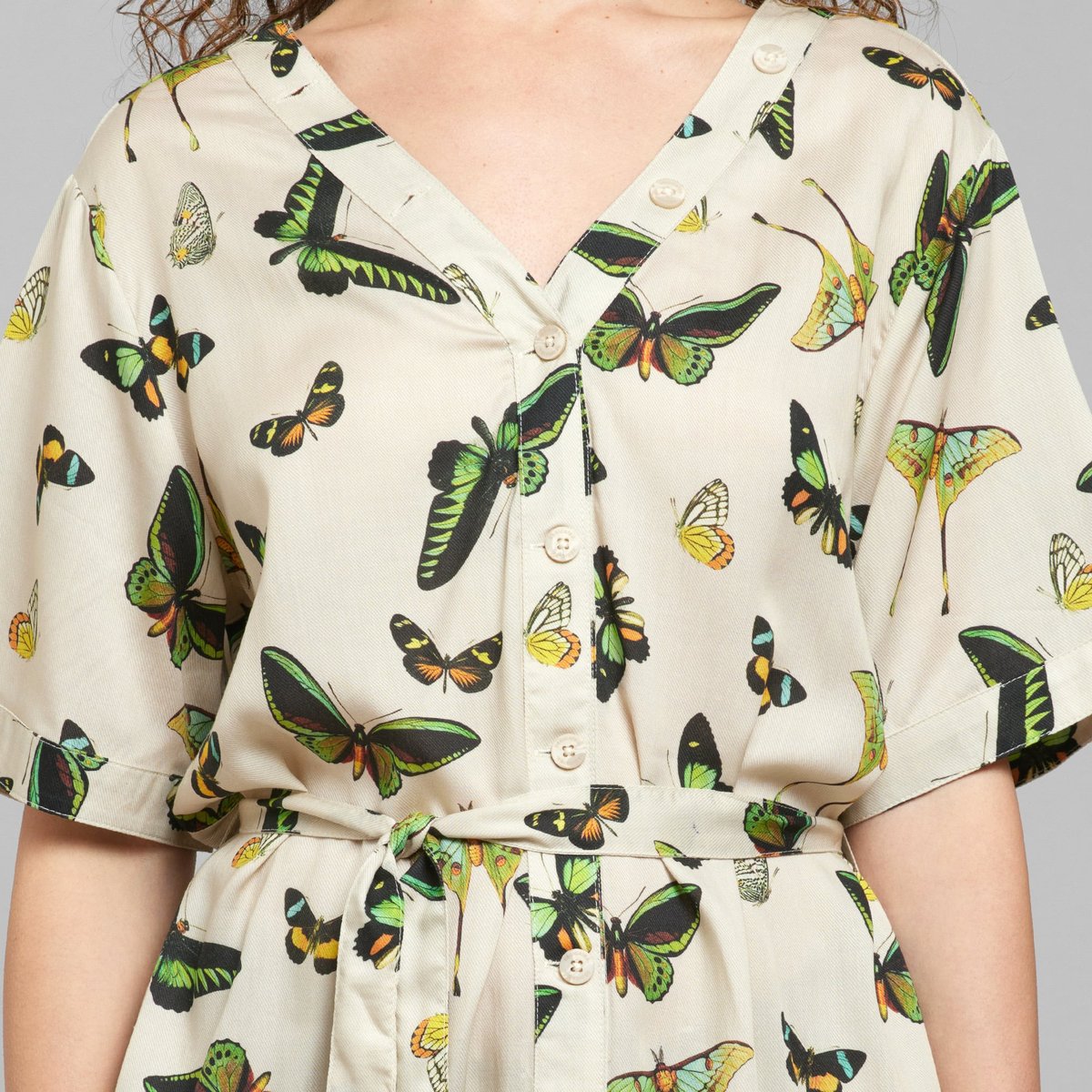 Dress Bornholm Butterfly Oat White