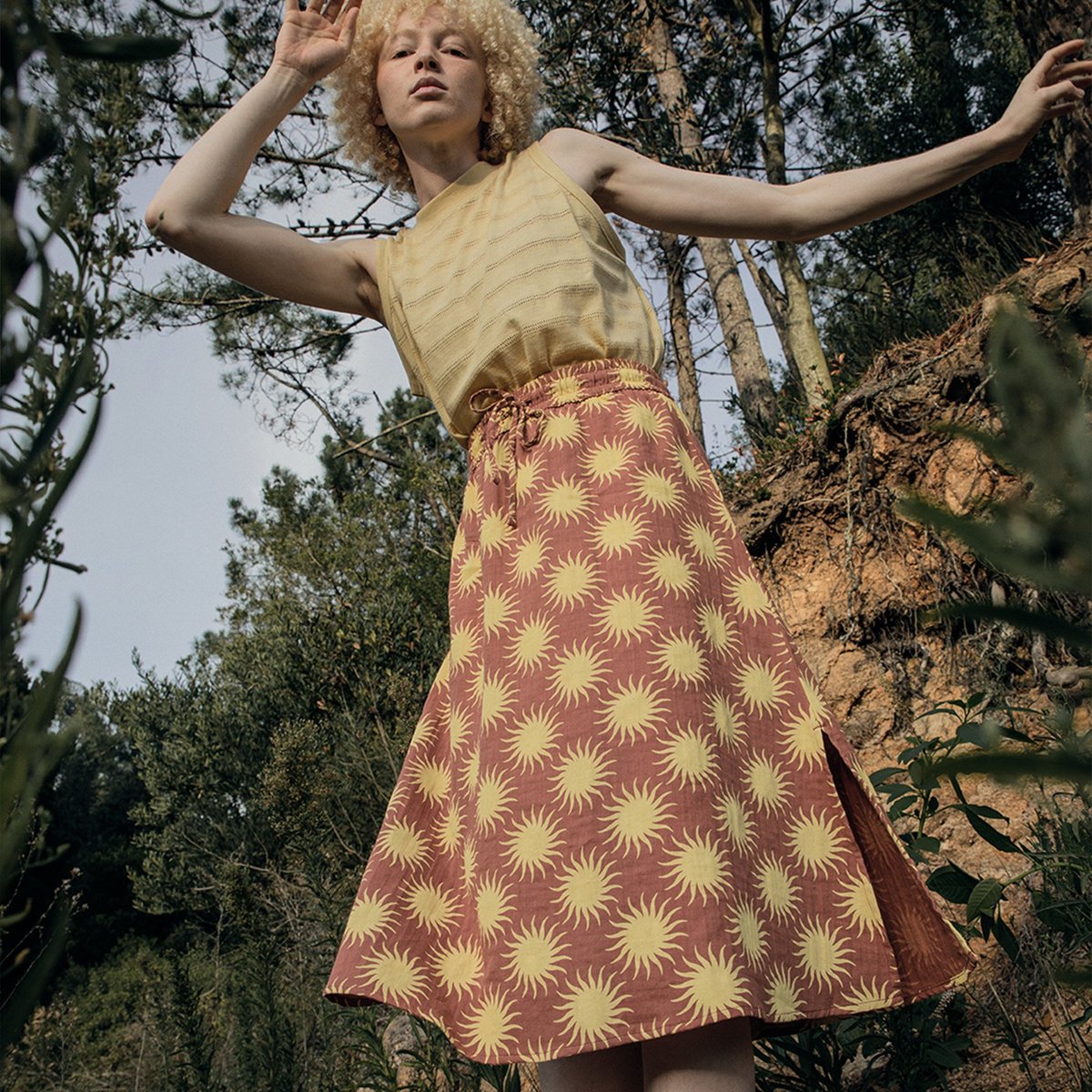 Skirt Klippan Ditsy Sun Copper Brown