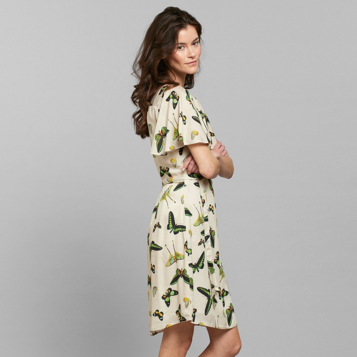 Wrap Dress Kungshamn Butterfly Oat White