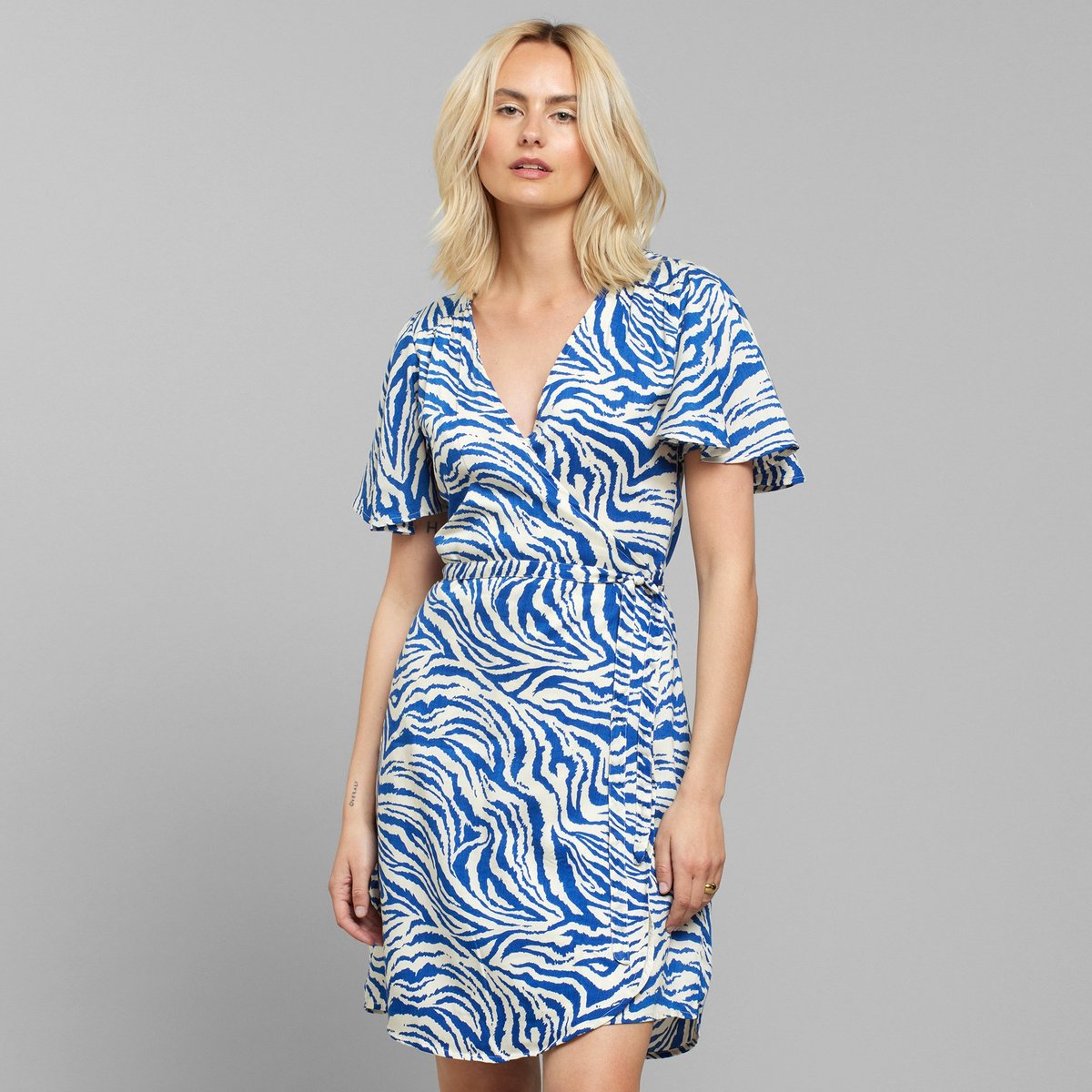 Wrap Dress Kungshamn Zebra Blue