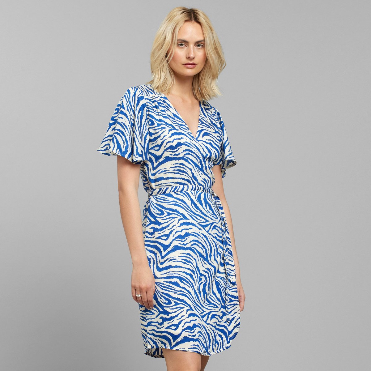 Wrap Dress Kungshamn Zebra Blue