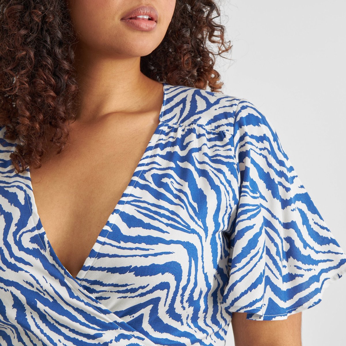 Wrap Dress Kungshamn Zebra Blue