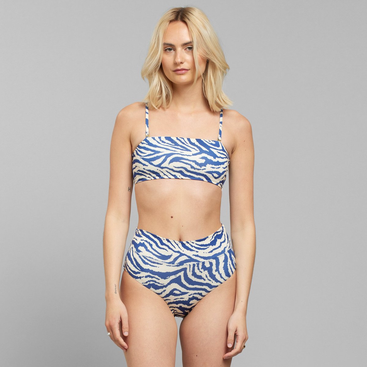 Bikini Pants Slite Zebra Blue