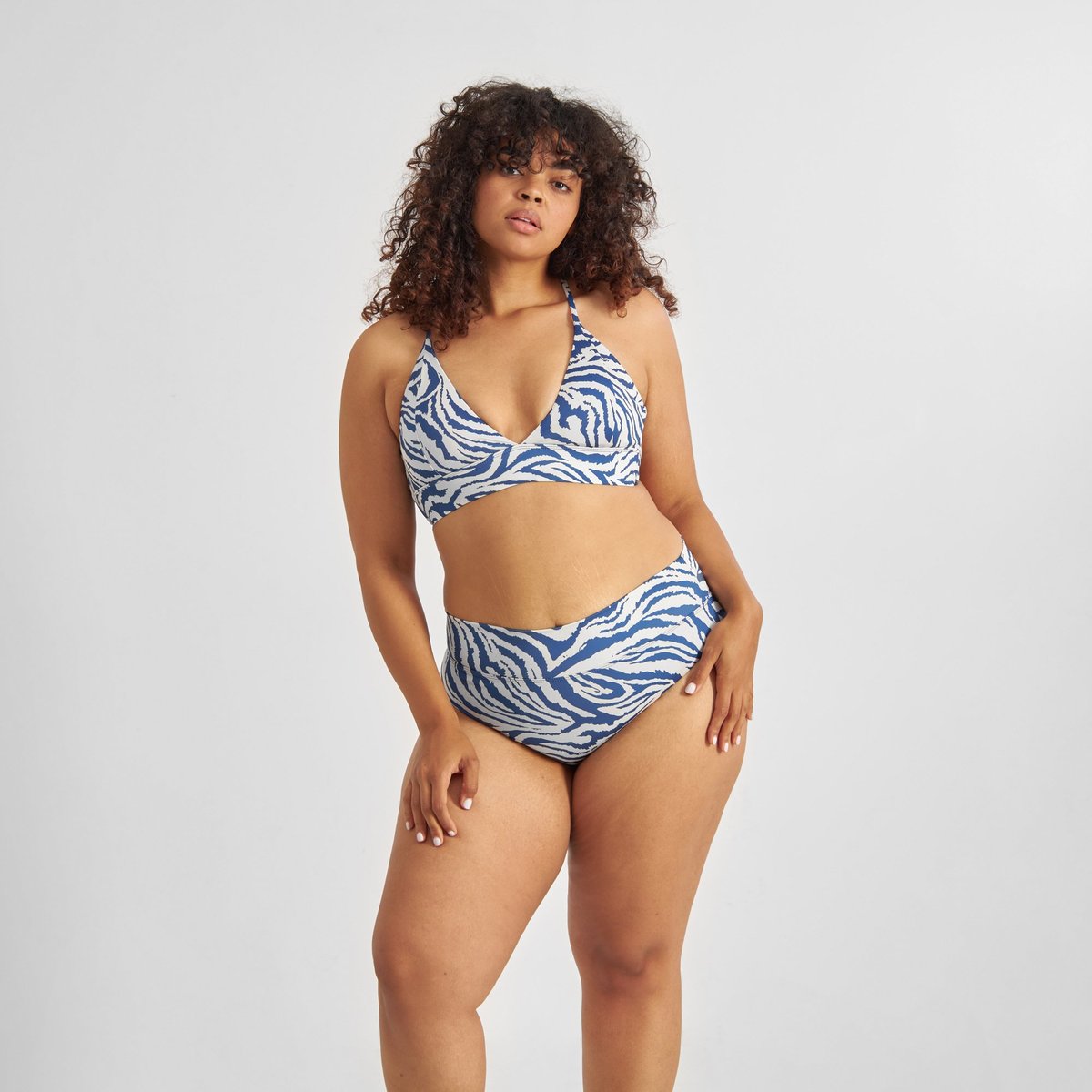 Bikini Pants Slite Zebra Blue