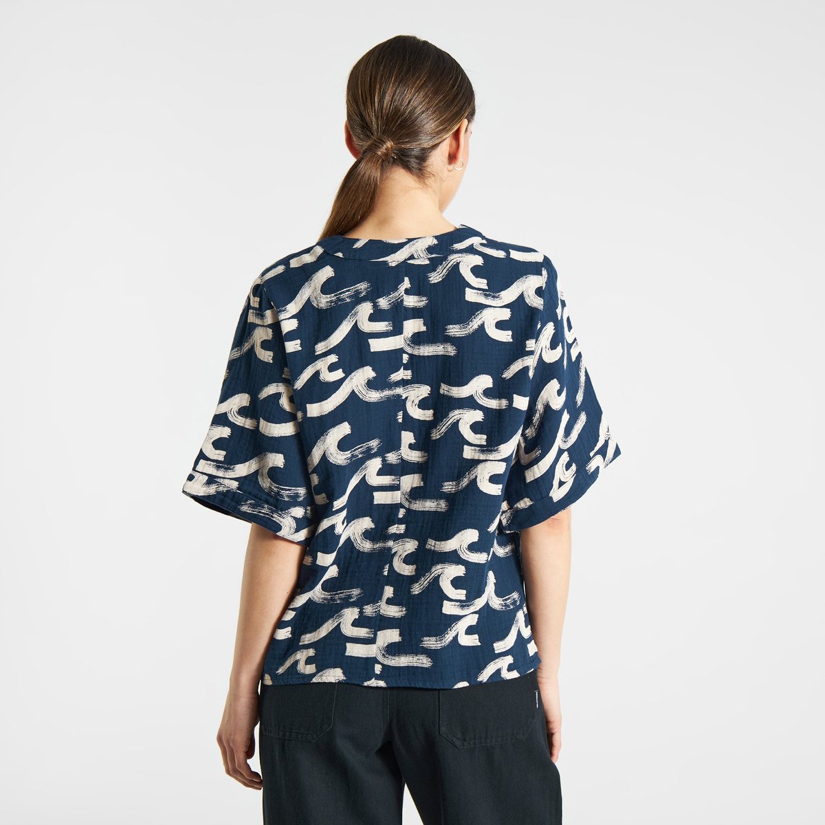 Blouse Odense Brushed Waves Black Iris