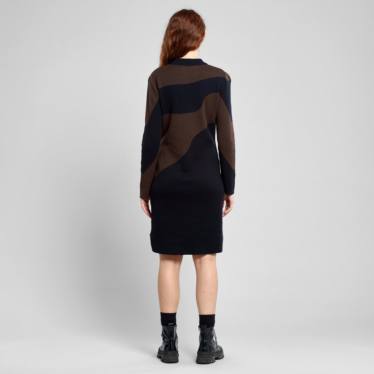 Dress Lo Flowy Blocks Black/Coffee Brown