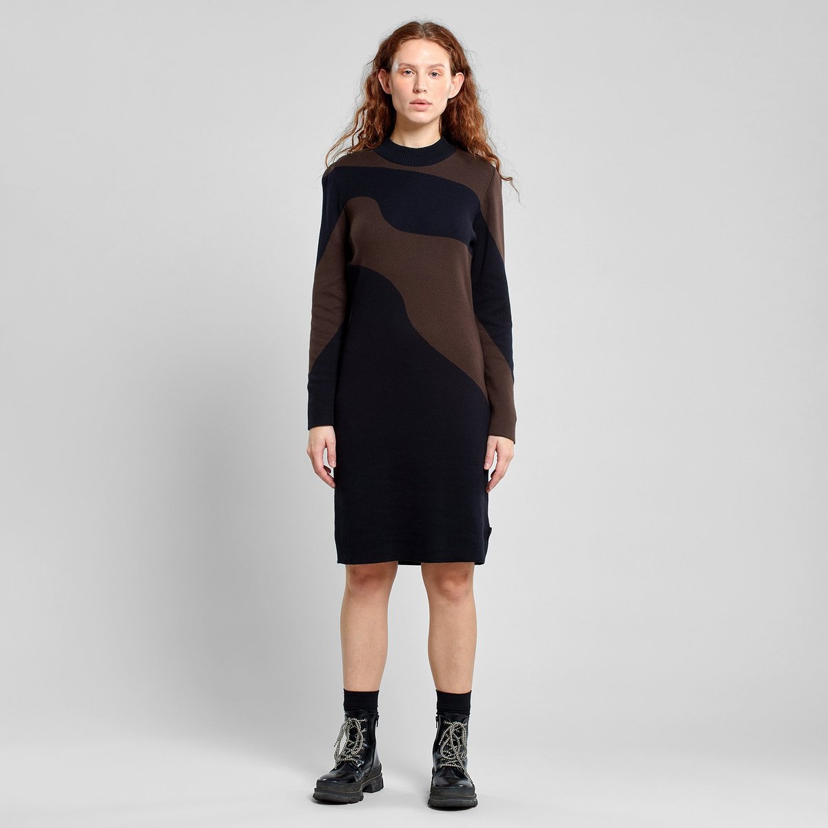 Dress Lo Flowy Blocks Black/Coffee Brown