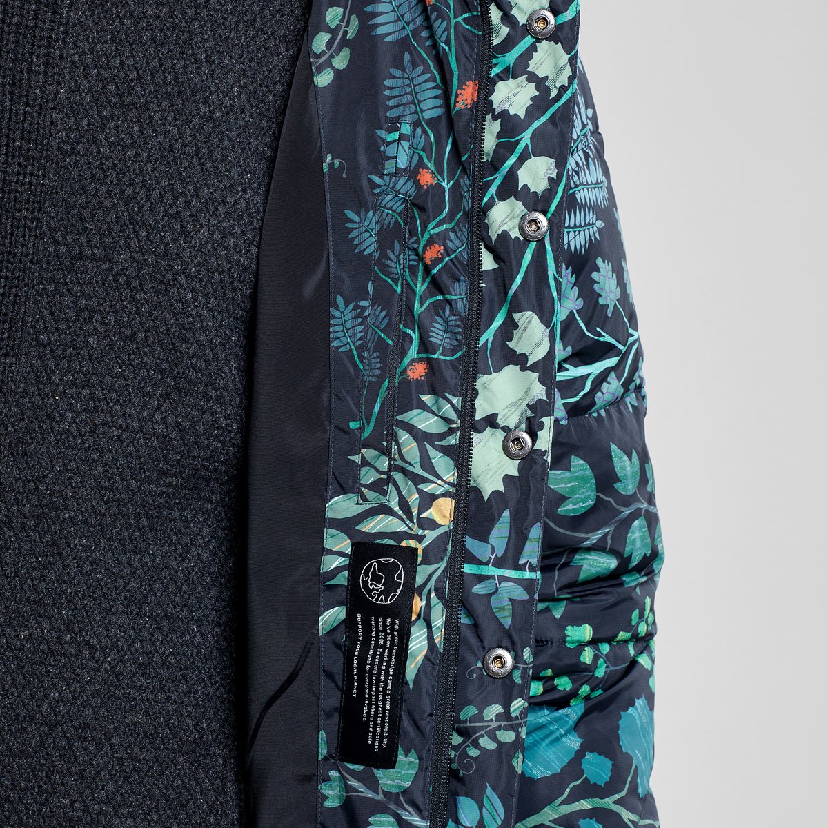 Puffer Jacket Haparanda Botanical Quilt Black