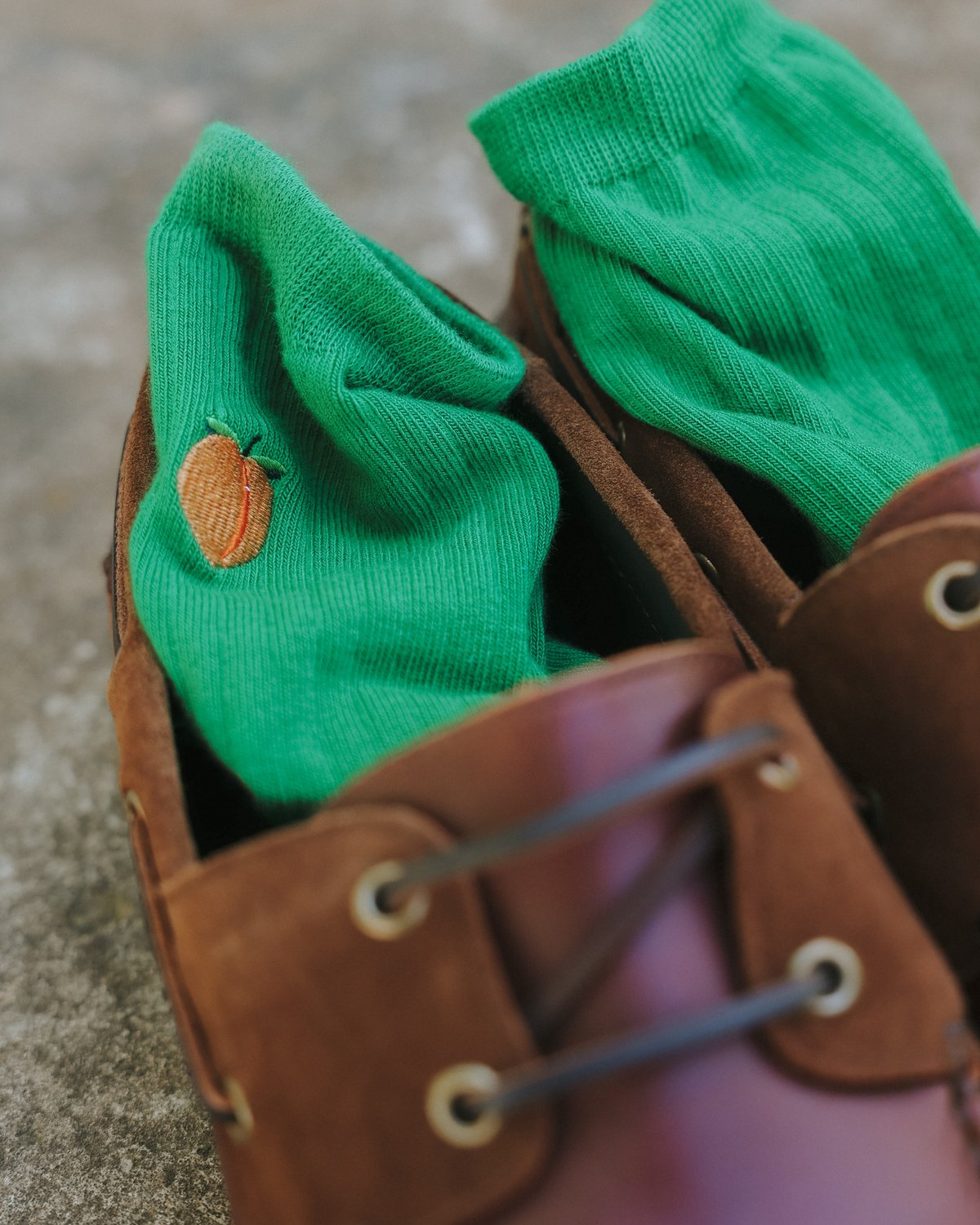 Rib Socks Knivsta Peach Jelly Green