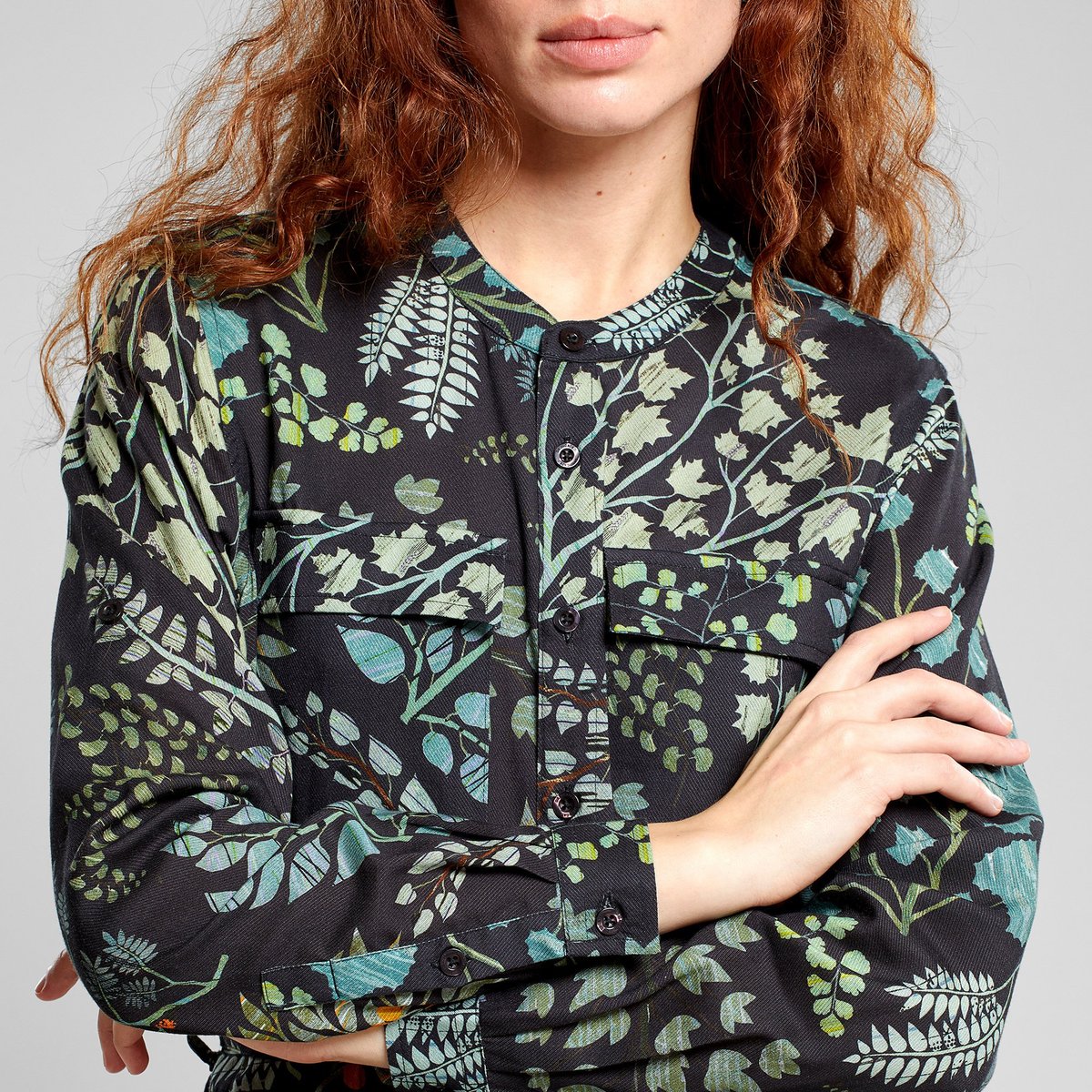 Shirt Dress Falsterbo Botanical Quilt Black