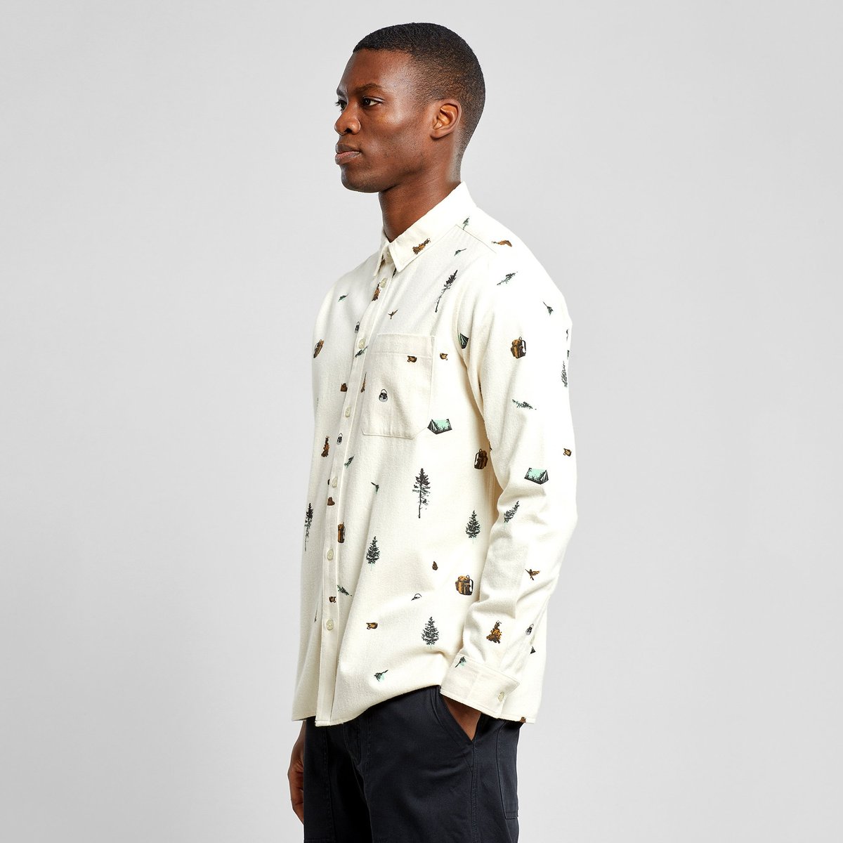 Shirt Rute Hike AOP Oat White