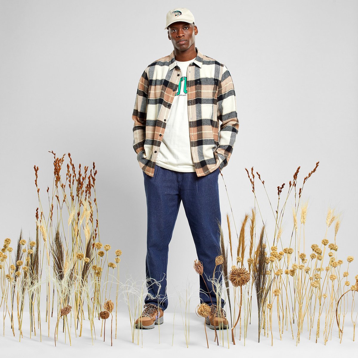 Shirt Rute Multi Check Oat White