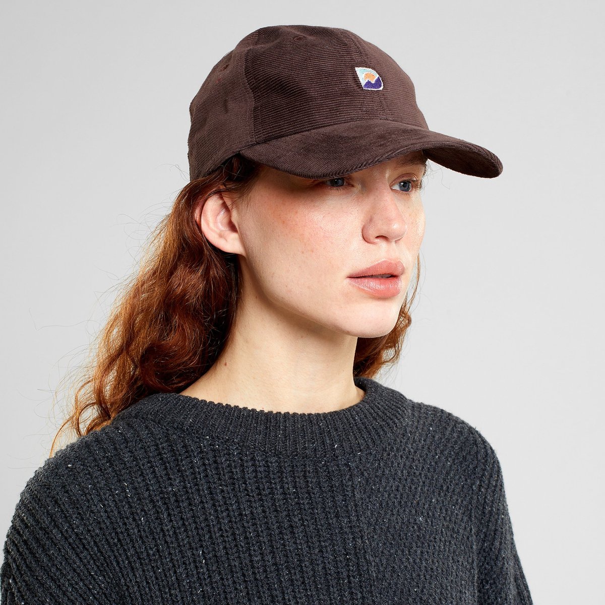Soft Cap Slussen Corduroy Mountain Logo D Coffee Brown