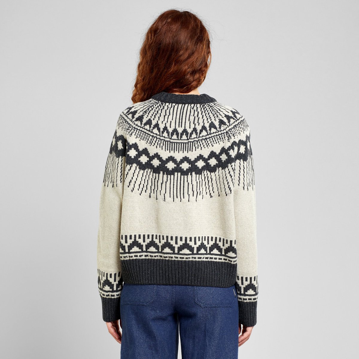 Sweater Senja Fair Isle Pearl White