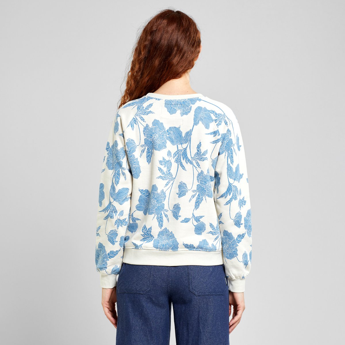 Sweatshirt Ystad Duotone Floral Oat White