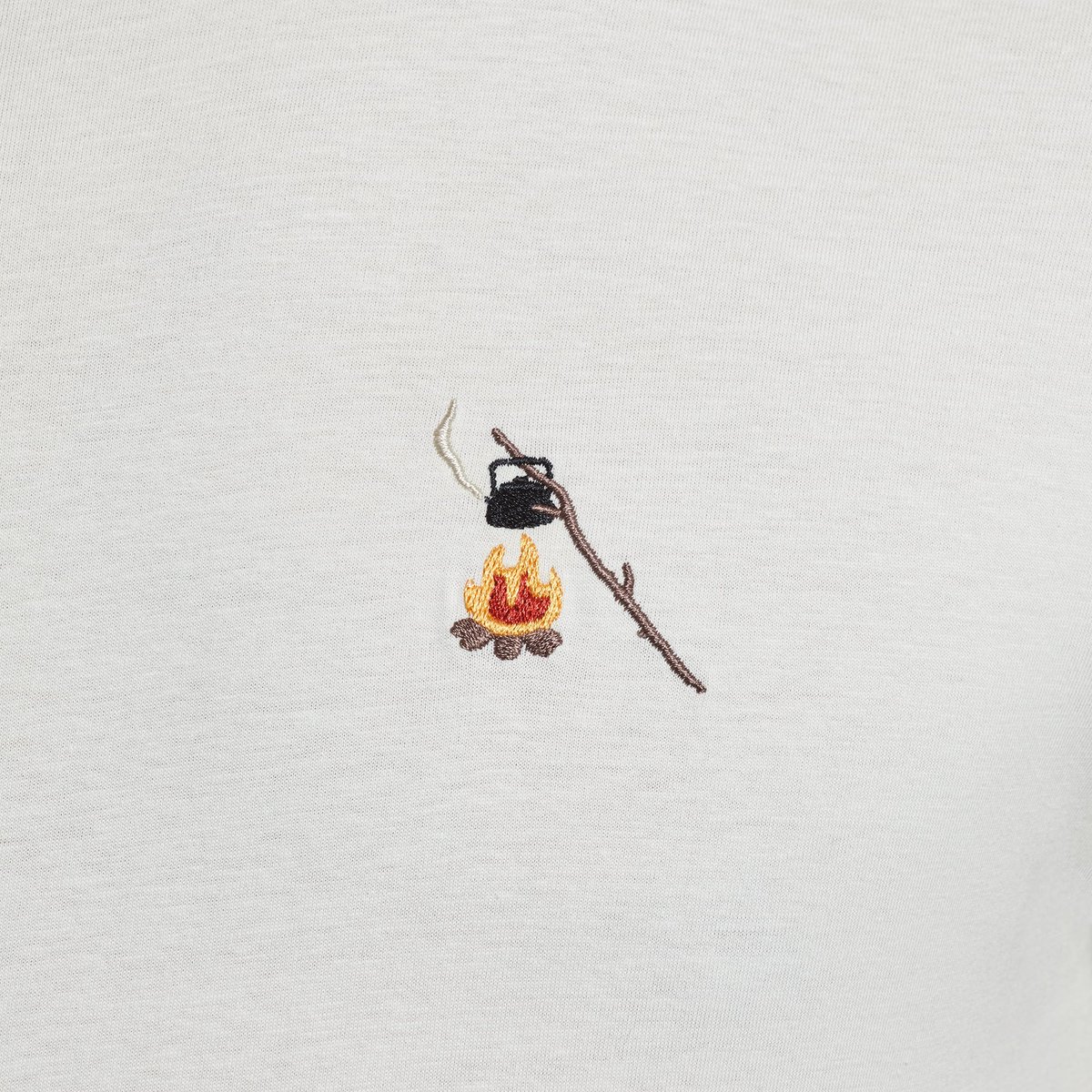 T-shirt Stockholm Hot Coffee Emb Oat White