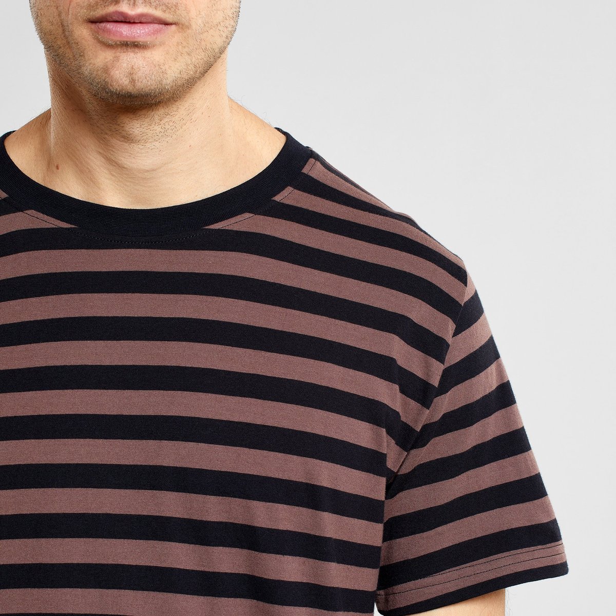 T-shirt Stockholm Stripes Black/Bag Brown