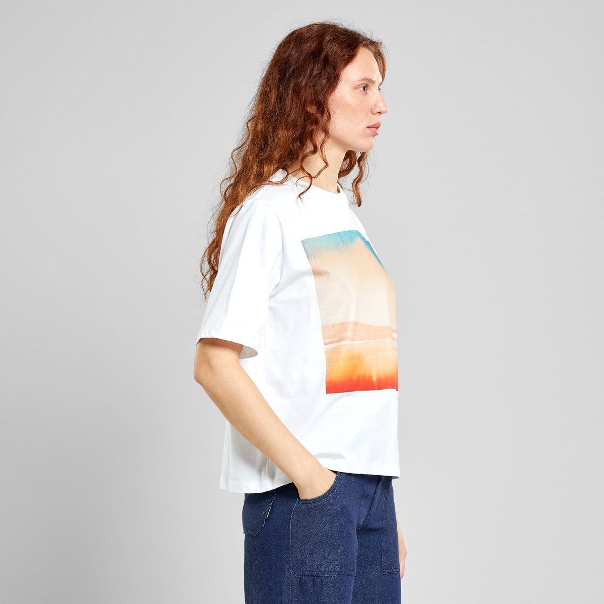 T-shirt Vadstena Stina Warm Sky White
