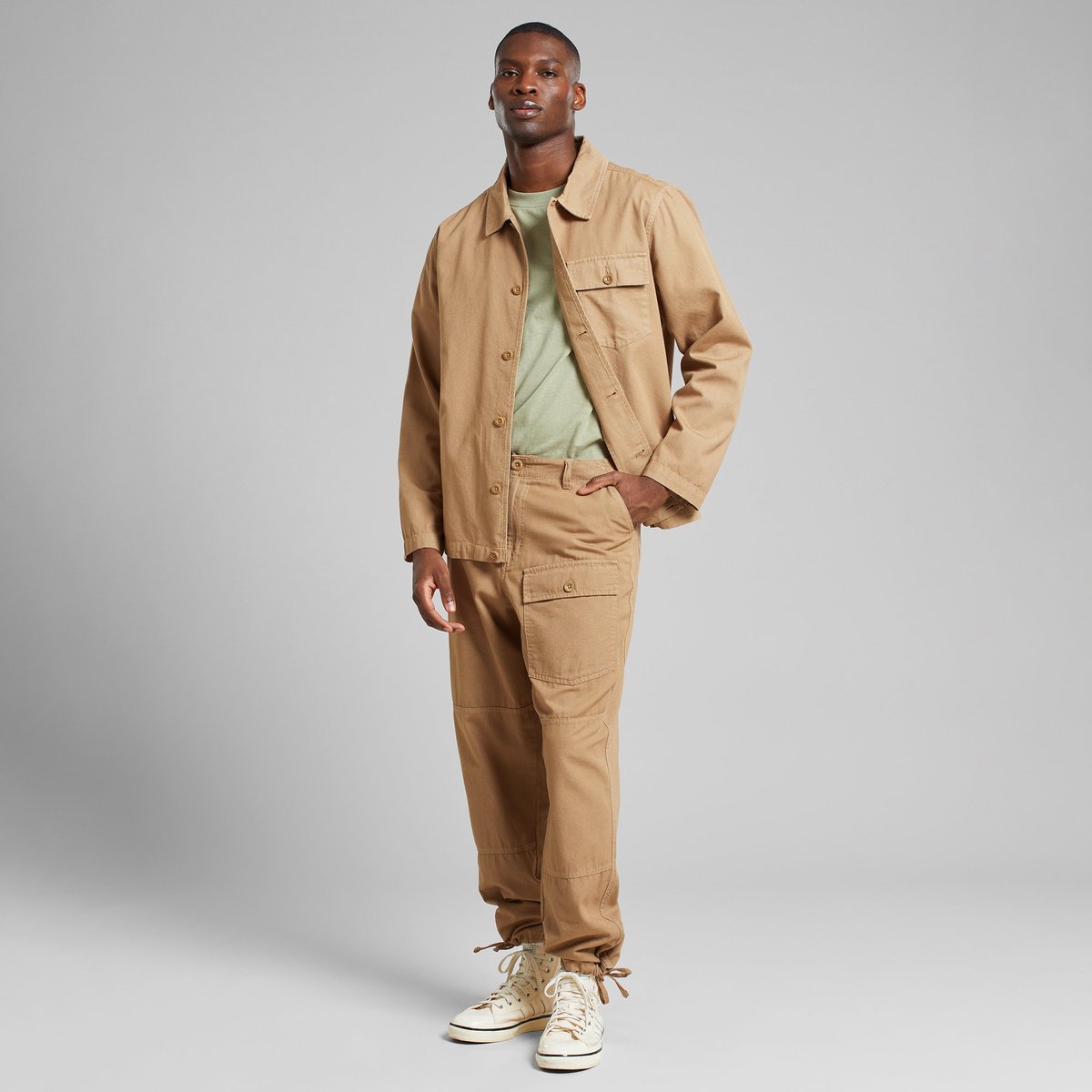 Cargo Pants Dokkas Canvas Kelp Beige