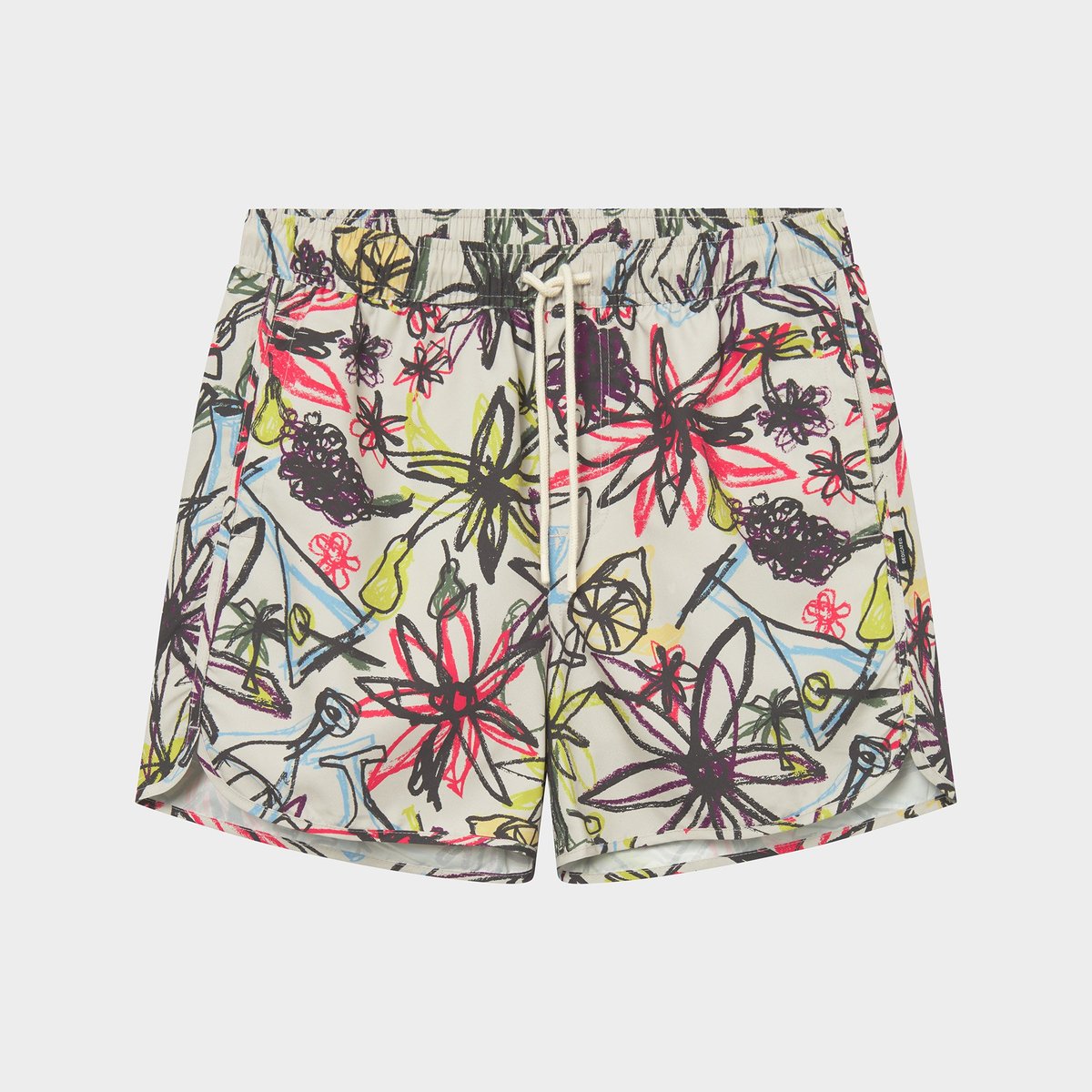 Swim Shorts Sandhamn Paradise Sketch Oat White