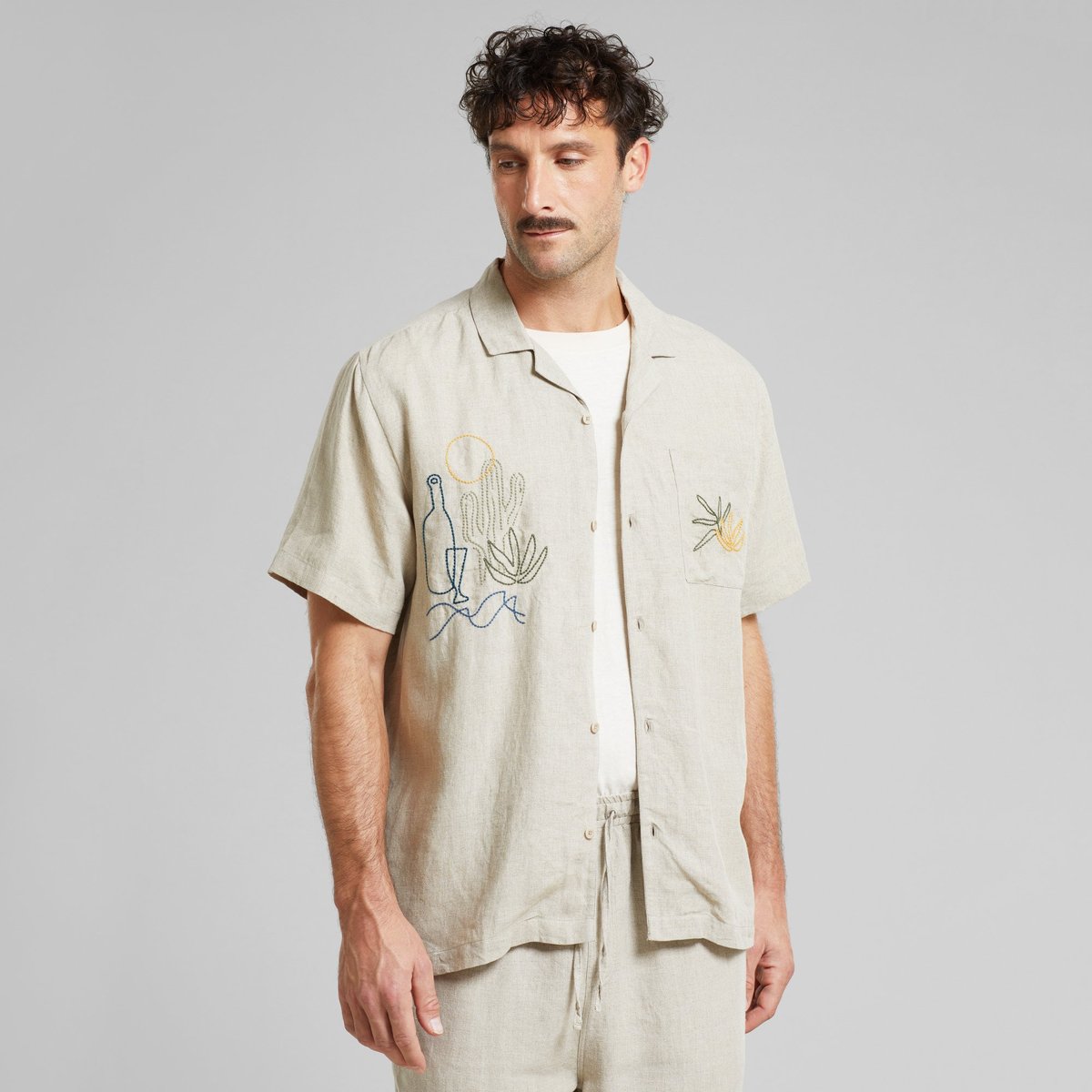 Shirt Marstrand Linen Emb Ecru