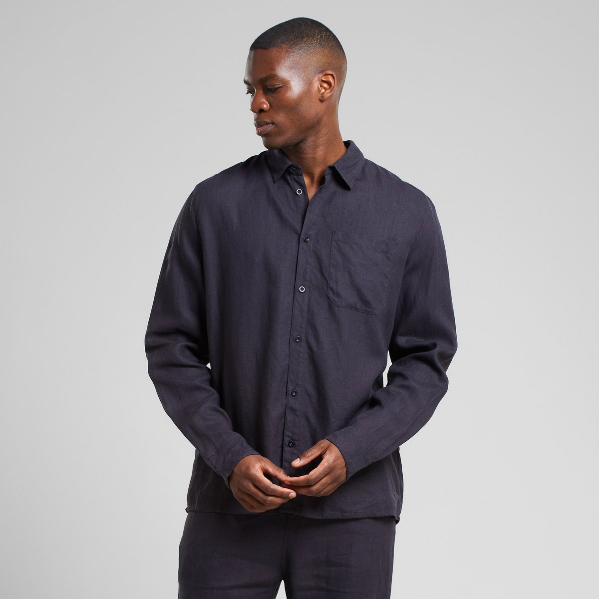 Shirt Rute Linen Phantom Black