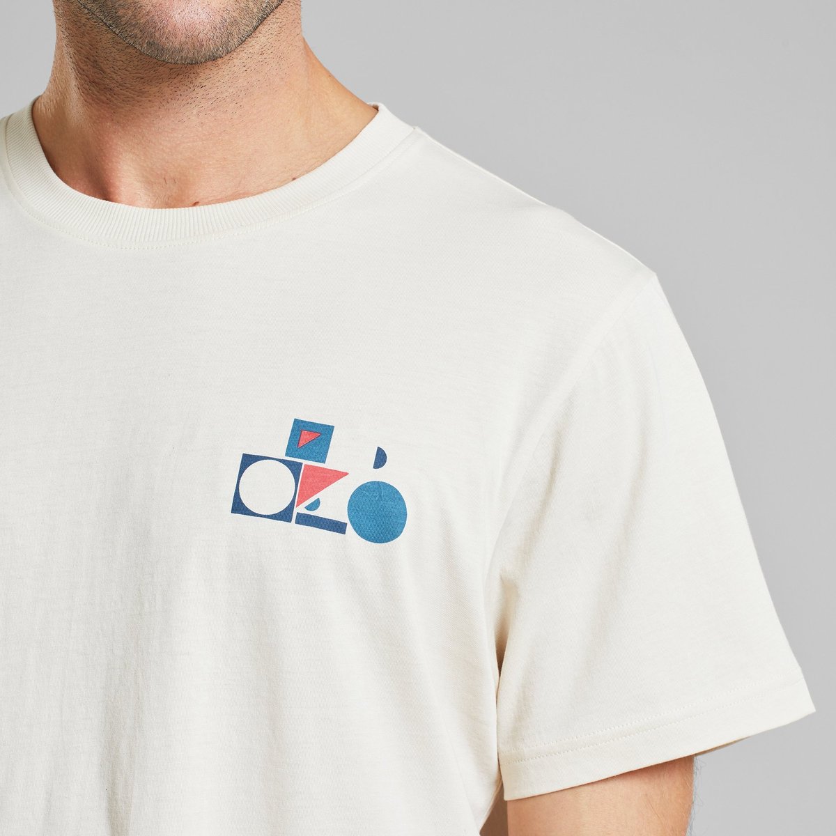 T-shirt Stockholm Primary Bike Oat White