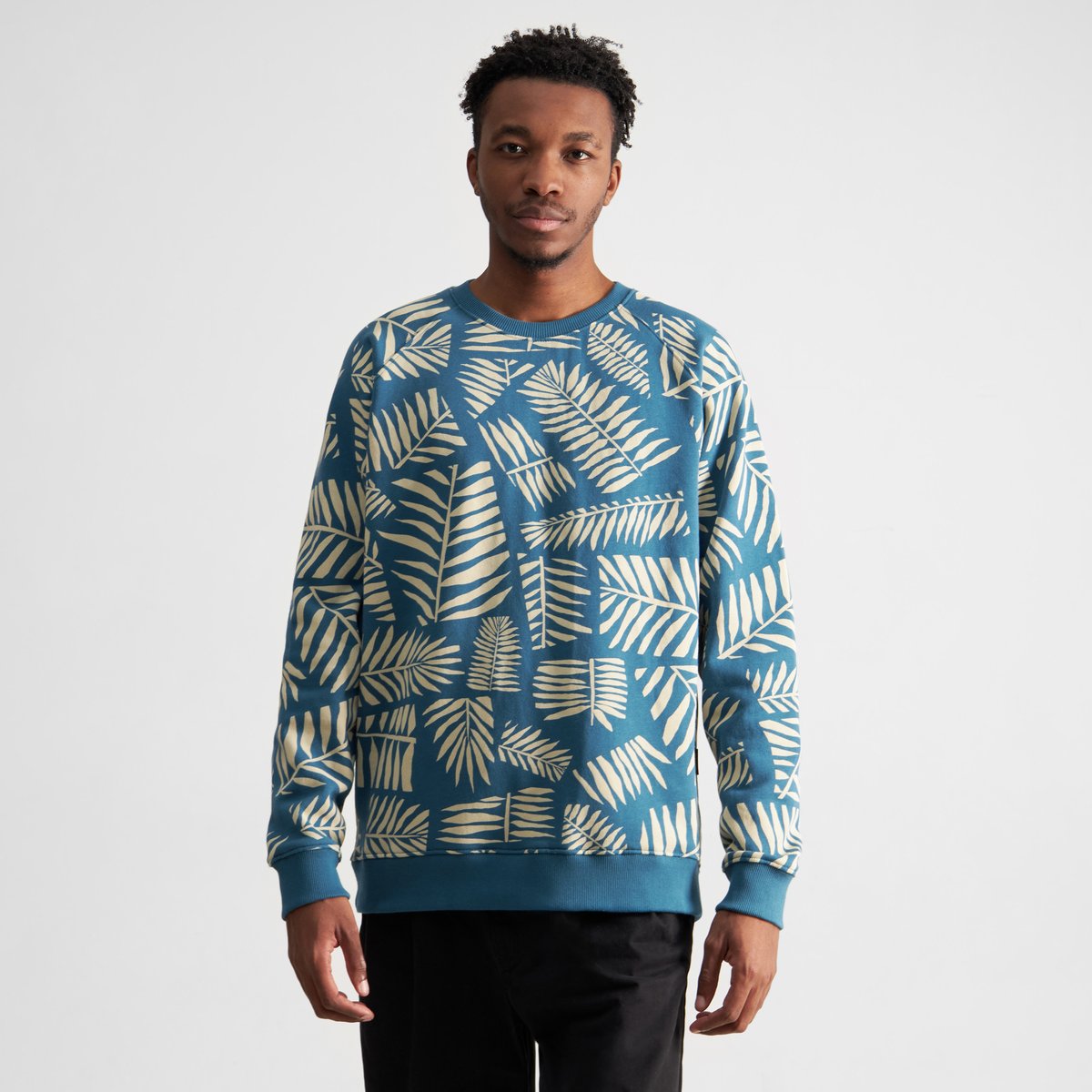 Sweatshirt Malmoe Cut Leaf Midnight Blue