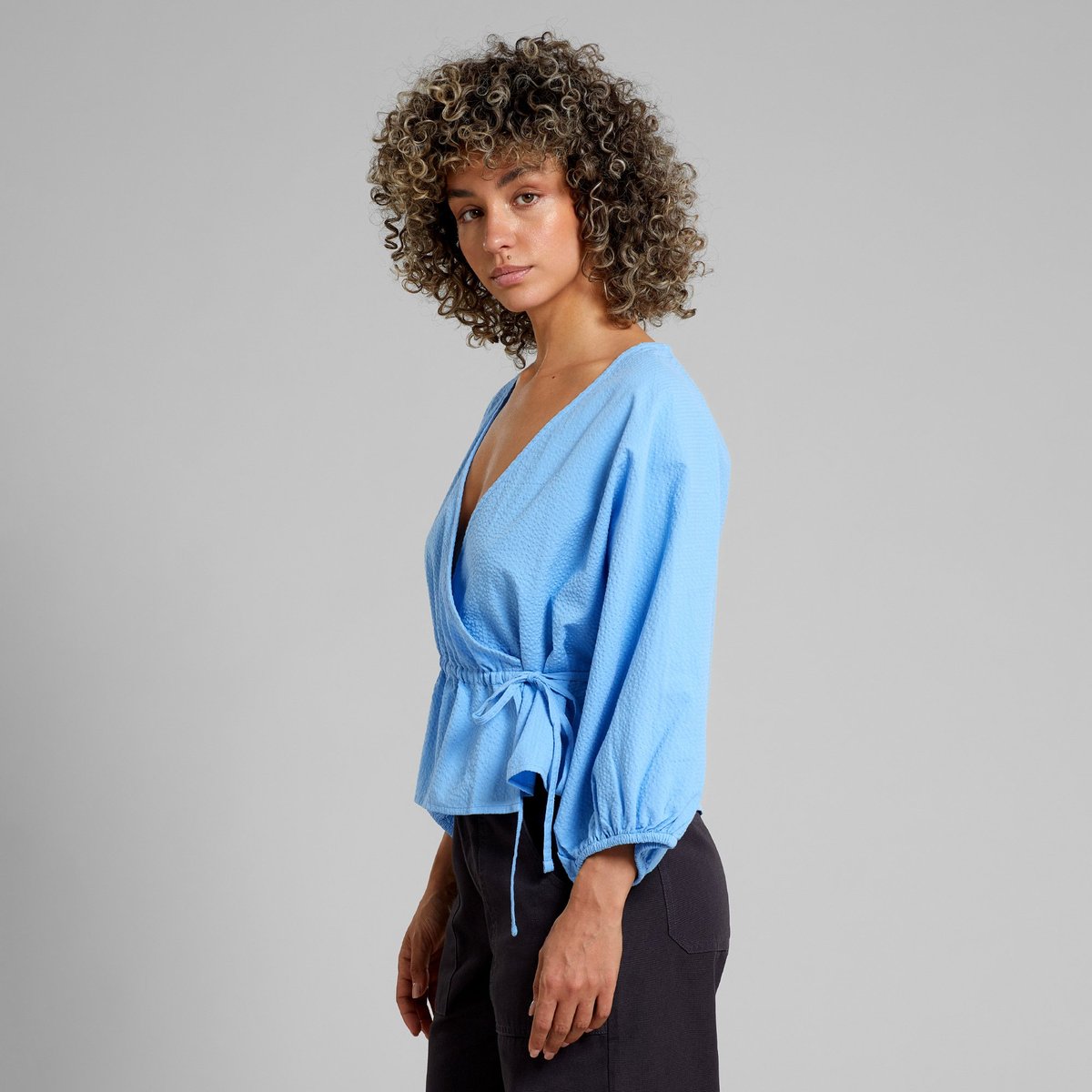 Wrap Top Rosenvik Della Blue