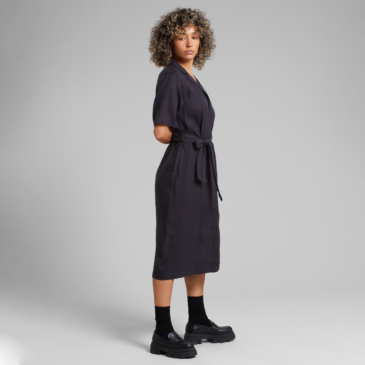 Shirt Dress Orrefors Linen Phantom Black