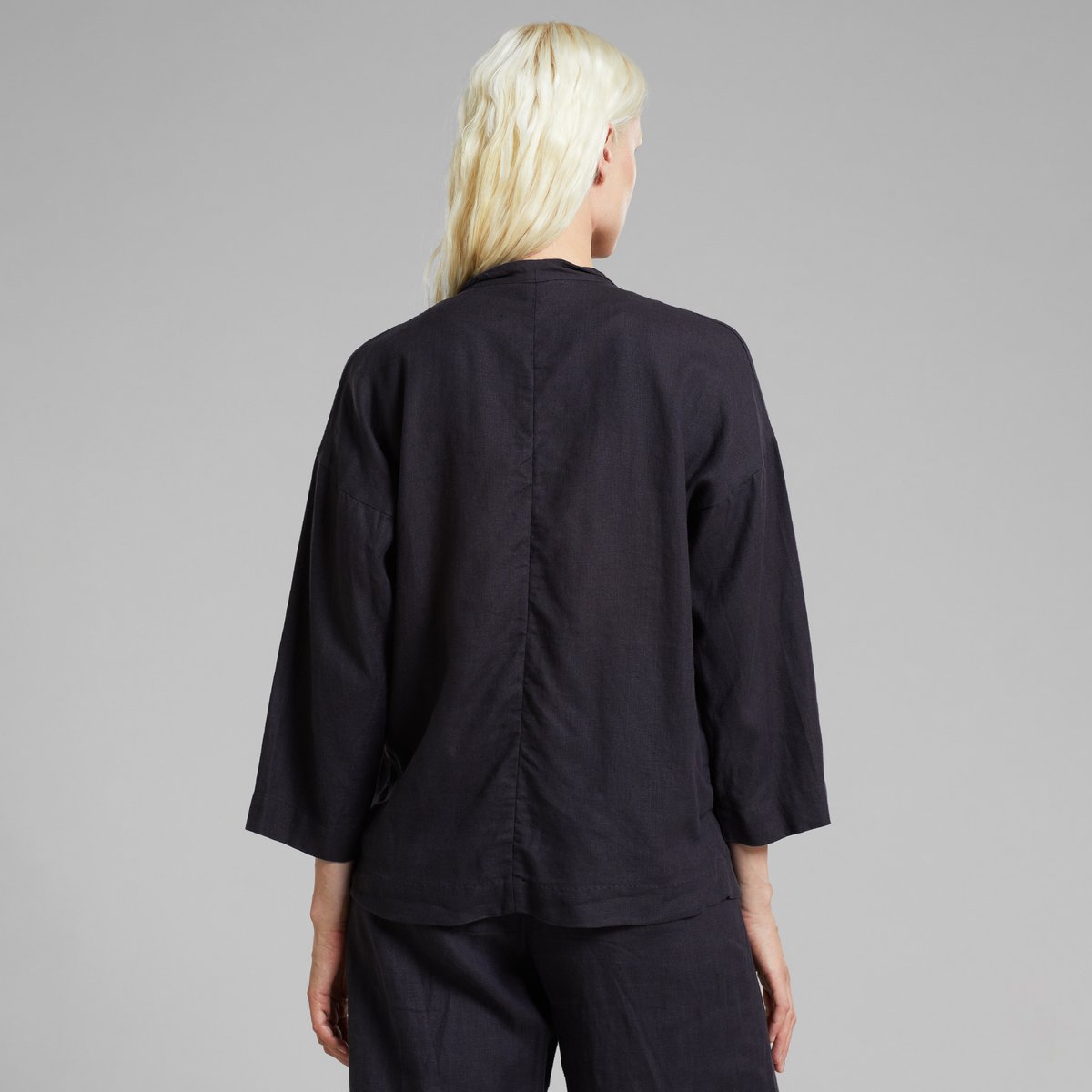 Loose Blazer Tanto Linen Phantom Black