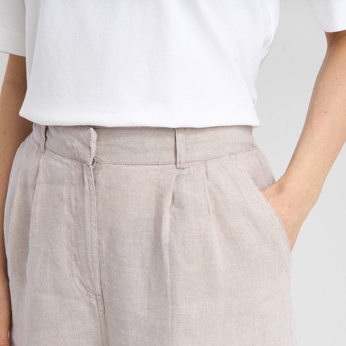 Pants Vickleby Linen Ecru