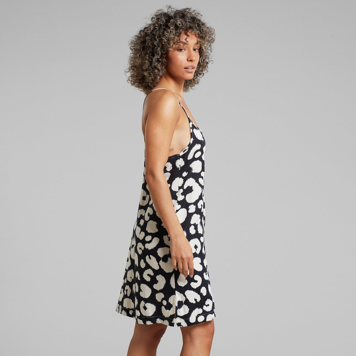 Strap Dress Kulla Painted Leopard Black