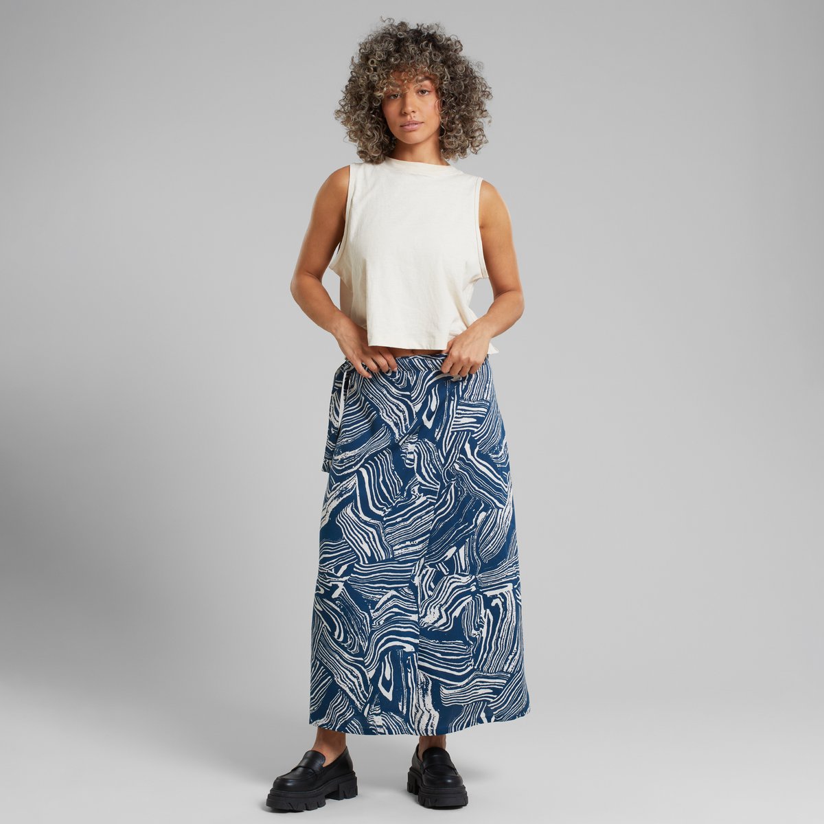 Wrap Skirt Stilleryd Clay Swirl Blue