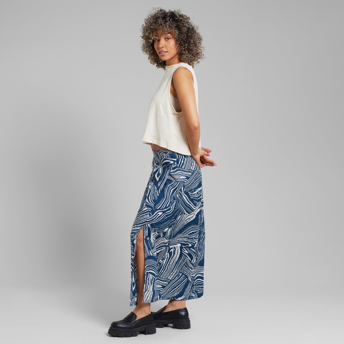 Wrap Skirt Stilleryd Clay Swirl Blue