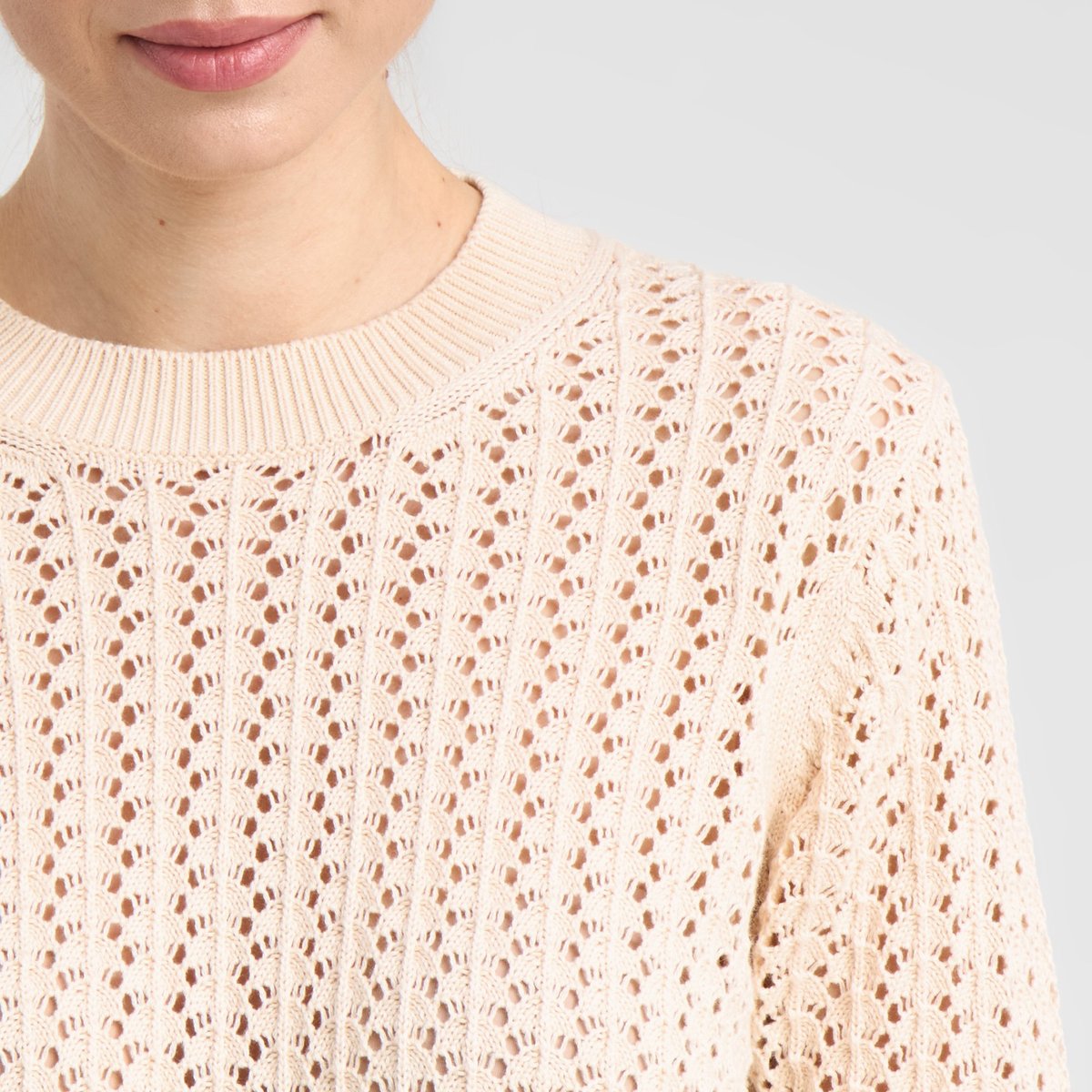 Knitted T-shirt Flen Crochet Vanilla White