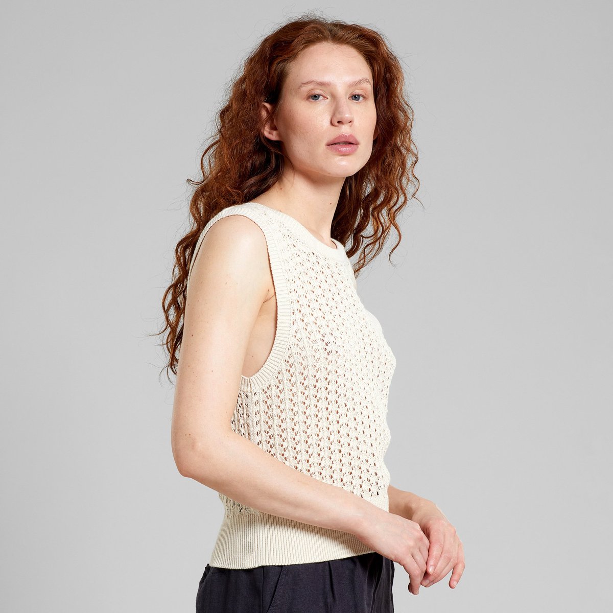 Top Oskarshamn Crochet Vanilla White