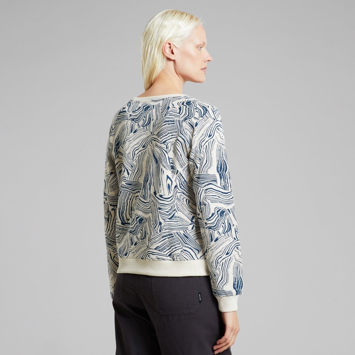 Sweatshirt Ystad Clay Swirl Light AOP Oat White